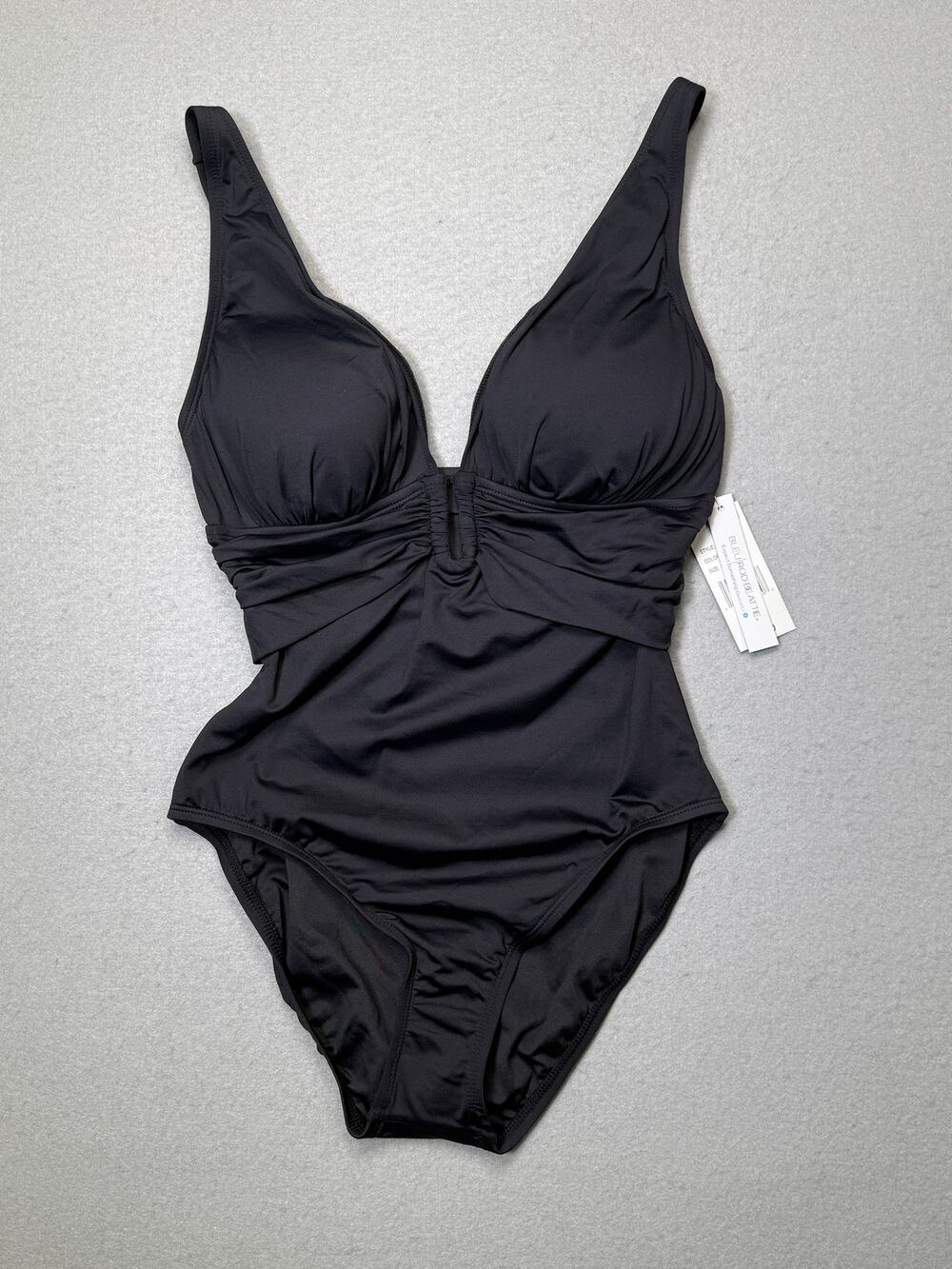 Bleu by Rod Beattie Plunge Plunging-Neck Swimsuit black 8 $98